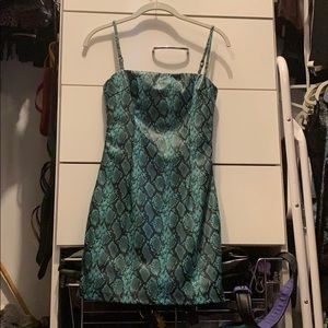 BRAND NEW Turquoise leather snake skin dress!!!